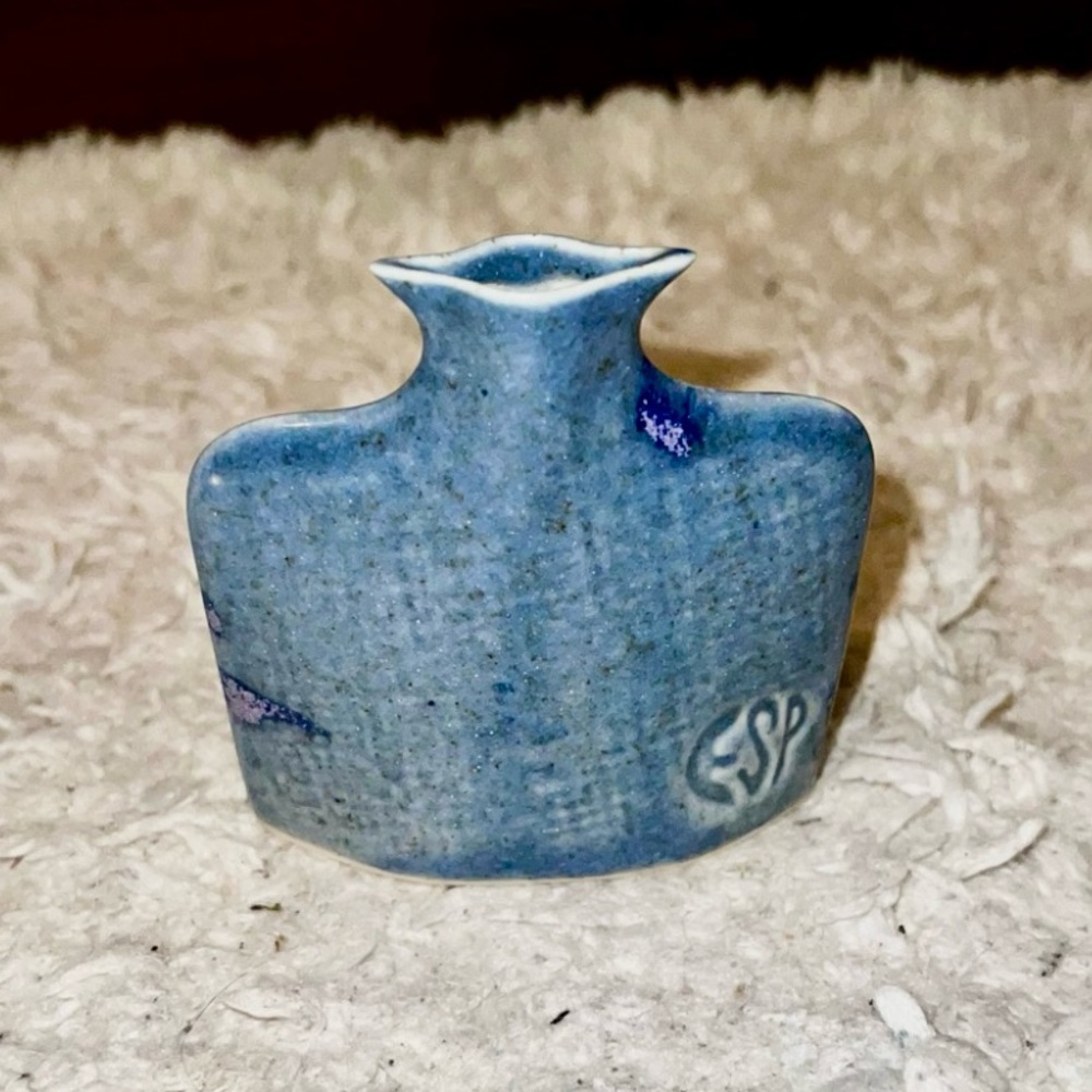 Earth & Sky Pottery Artisan Blue & Purple Ceramic Vase Small - Picture 4 of 9